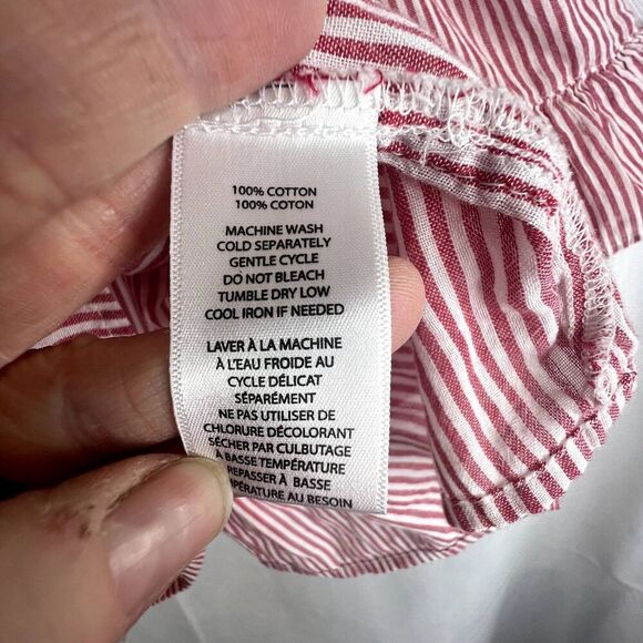 Beach Lunch Lounge Bell Statement Sleeve Blouse Striped Cold Shoulder Size XS - Picture 9 of 11